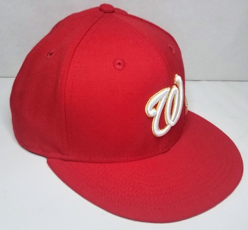 Washington Nationals New Era 59Fifty Fitted Hat Size 7 3/8 w/ MLB Pin On Crown - Picture 3 of 6