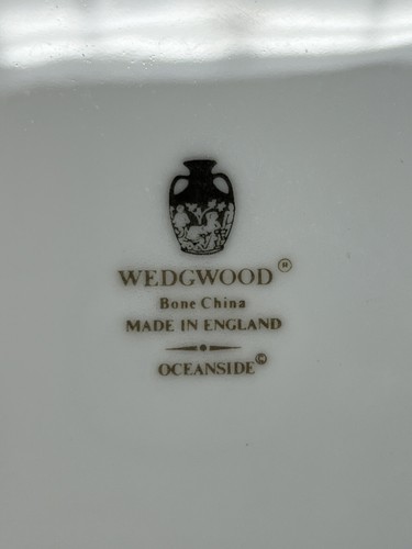 Wedgwood Oceanside Bone China White Salad Plate 8” Made In England Bone China - Foto 20 di 21