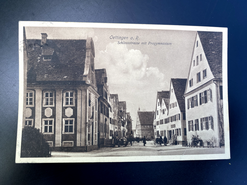 Postkarte - Oettingen a. R. - Schlossstrasse mit Progymnasium - 1909 - Picture 1 of 2