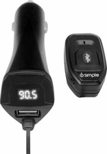 iSimple   Blustream Bluetooth Car Radio FM Transmitter Apple Android   Black