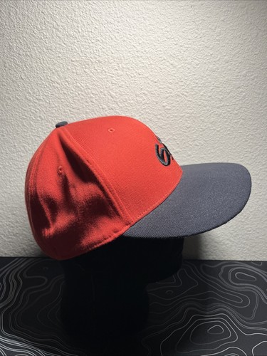 Nike 6.0 Mens Casual Flat Bill Fitted Skateboard Cap Hat Red/Black L/XL - Picture 2 of 7