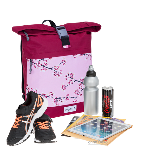 Rucksack Damen Kurierrucksack Elephant Daypack groß Bag A4 13038 Flower Rot +f - Bild 9 von 21