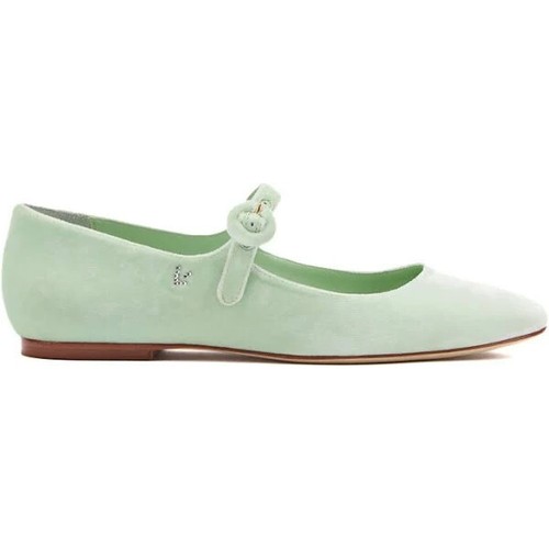 NEW Larroudé Size US 8.5/EU 39.5 The Blair Velvet Mary Jane Flats - Mint - Picture 2 of 6