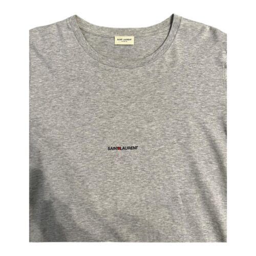 Saint Laurent Box Logo Tee Grey Men’s Large 100% Authentic