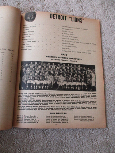 1955 NFL Pro Football Yearbook-Pictures Statistics Records Club Data Vintage - Picture 3 of 3
