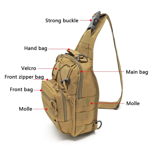 Mens Backpack Tactical Sling Shoulder Bag Molle Travel Chest Pack Outdoor Hiking - Picture 13 of 43