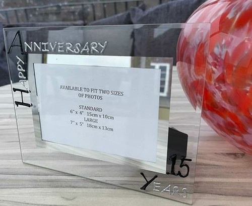 Personalised/Non Personalised 15th Anniversary Frames Land 3 Designs/2 Sizes - Picture 11 of 16