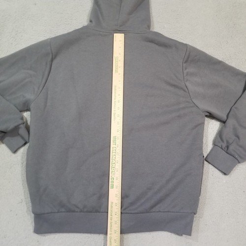 Forever 21 Hoodie Hoodie Mens Large Gray Sweatshirt Sherpa Lined Fleece Casual - Picture 11 of 17