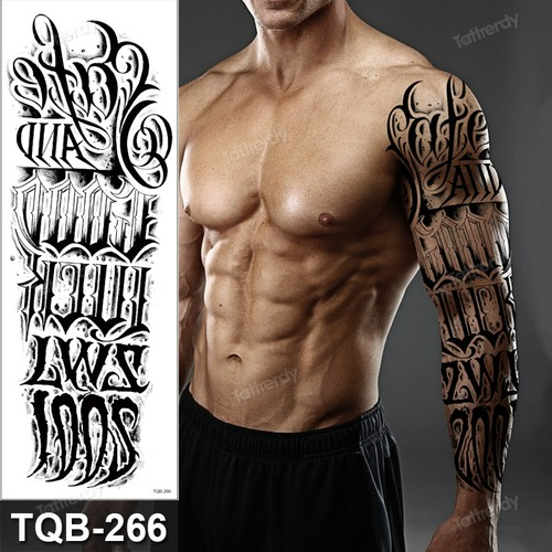 Large Sexy Temporary Tattoos for Men Boy Adult Full Arm Sleeve Tattoo Waterproof - Picture 3 of 37