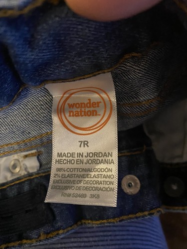 Wonder Nation Straight Leg girls Blue Jeans size 7 regular pants NWT - Picture 2 of 6