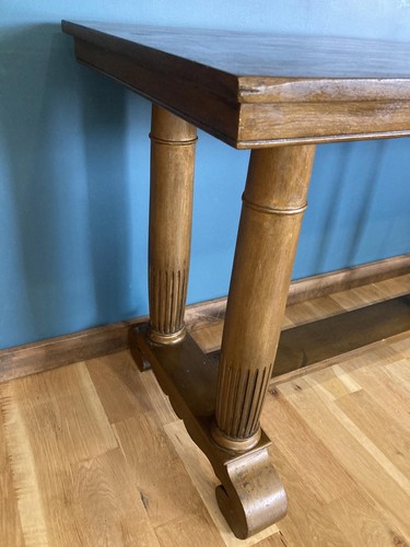 Vintage Trestle Console Table with Fluted Legs - Picture 7 of 9