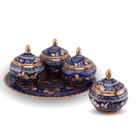 Set of 4 Copper Spice Jar Set with Tray, Spice Container Set, Spice Canister Set