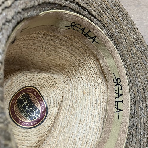 Scala Raffia Western Style Men’s Size S/M Braided Leather Hat Band Two Tone Tan - Picture 11 of 12