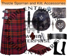 Scottish Handmade Macdonald Tartan 8 Yard KILT - Kilt Sporran Deal for Men's