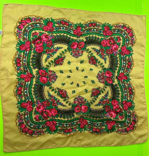 Vintage Original Traditional Ukrainian & Slavic Style shawl scarf wrap 22"