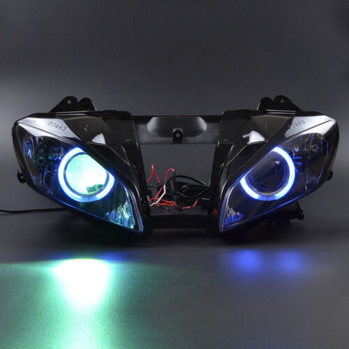 Headlight Assembly Blue Angel Eye Projector HID Kits For Yamaha YZF R6 #2008-15 - Bild 7 von 16