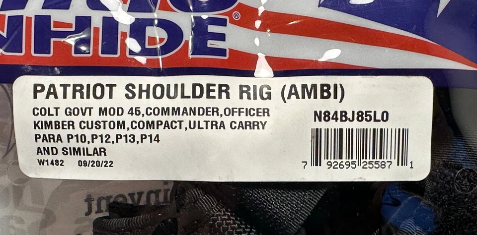 DESANTIS Patriot N84 Double Mag Shoulder Holster Ambi for 1911 ( ALL SIZES ) - Image 2 of 4