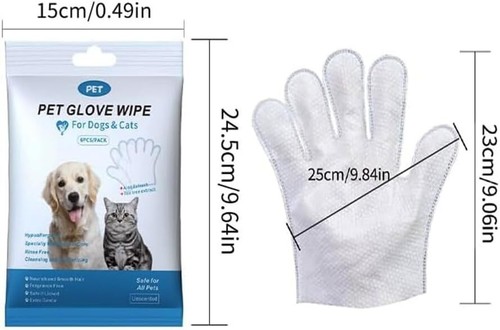 Thick Pet Bathing Wipes for Dogs & Cats Cleaning & Deodorizing Grooming Gloves - Picture 15 of 15
