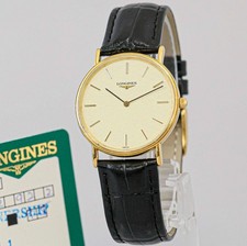 *NEAR MINT w/Paper* LONGINES La Grande Classique L4.637.2 Quartz Gold 32mm Men's