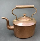 Large Vintage Copper Tea Kettle Antique Teapot Farmhouse w.s adams & sons c1880