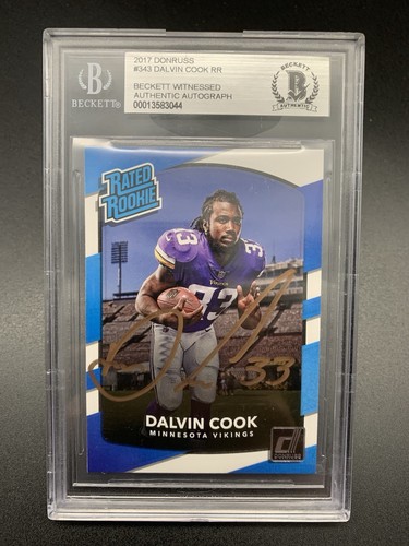 2017 Donruss Optic Dalvin Cook Rated Rookie #193 RC Auto BAS Beckett Witnessed