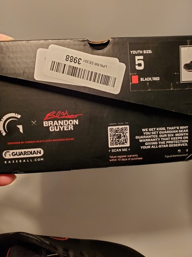 Guardian Bolt niedriger Rasen Trainer Baseball Softball Stollen Jugend schwarz/rot Größe 5 neu im Karton - Bild 13 von 15