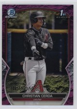 2023 Bowman Chrome Prospects Fuchsia Lunar Crater Refractor Christian Cerda 0l8y