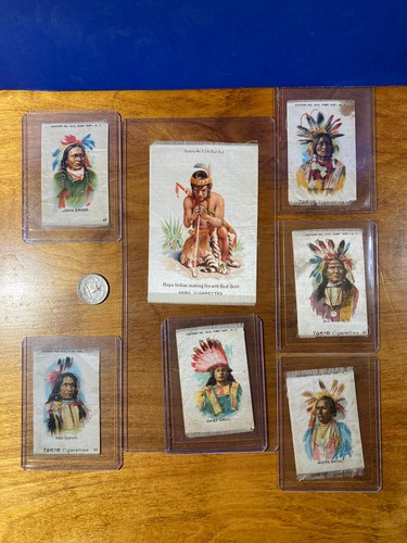 Tokio and Nebo Tobacco Company Silks - 7 Native American Lot - Picture 10 of 11