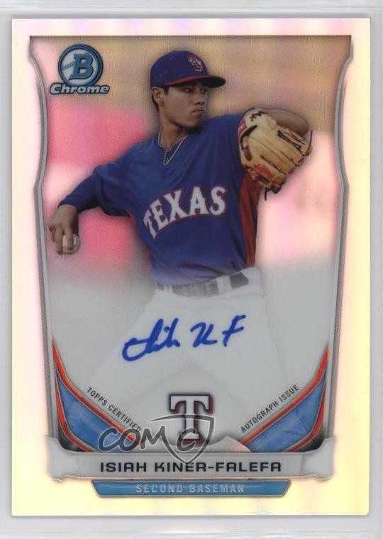 2014 Bowman Chrome Prospect Refractor /500 Isiah Kiner-Falefa #BCAP-IK Auto p2h