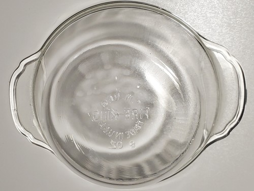 2 Fire King Clear Glass Mini 8 oz. Round Casserole Dish Handles Glass Lid Vtg - Picture 11 of 16