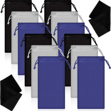 12 Pcs Microfiber Sunglasses Pouch Soft Glasses Case Bags Eyeglasses Sleeve with