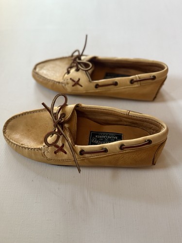 VTG RALPH LAUREN Polo Country Dry Goods Leather Moccasins Loafers Men Sz  7 Tan - Picture 3 of 6