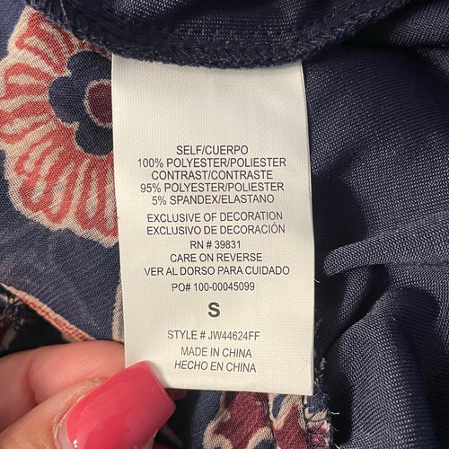 Altar'd State Blumen Kimono dunkelblau Samt Cardigan durchsichtig S Small neu mit Etikett - Bild 6 von 6