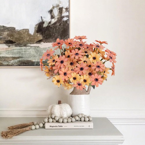 Ramo de flores artificiales de otoño 4 piezas seda otoño flores imitación otoño flor ar... - Imagen 5 de 7