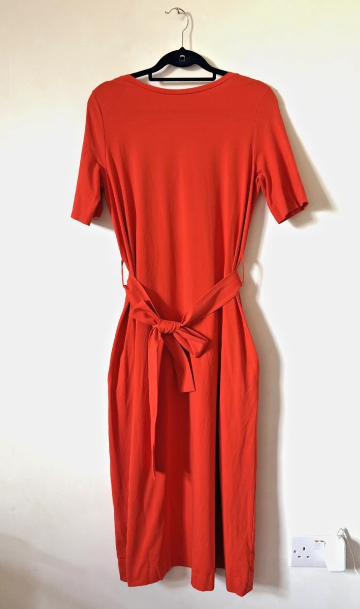 strapless open back dress COS Orange Waterfall Detail Dress