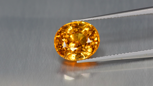 5.86Ct Natural Yellowish Orange Grossular Garnet Oval Shape - Srilanka Gem - Video 1 of 1