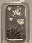 Happy Valentines Day 1994. 1 Ounce .999  Fine Silver Bar