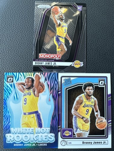 2024-25 Optic~Bronny James Jr. White Hot Rookies Silver+Rated Rookie+Prizm RC