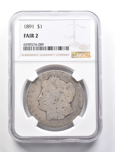 LOWBALL 1891 Morgan Silver Dollar NGC Low Ball FR2 FR-2 Fair Pocket Piece *649