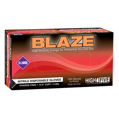 MICROFLEX Blaze N48 7mil Disposable Nitrile Gloves, Orange XL, Box of 100