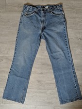 Vintage Levi  s 517 34x32 Boot Cut USA Made Orange Tab Blue Distressed Jeans