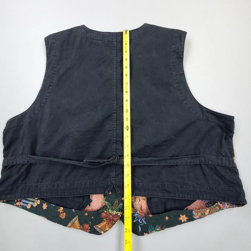 Vtg 80s 90s Womens Christmas Tapestry Vest 3X Ugly Holiday Retro Needle Point - Picture 9 of 12