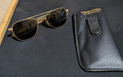 WELSH WM MFG CO 1/10 12K Gold Filled 5-1/2 Pilotenbrille mit Etui - Bild 6 von 7