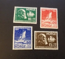 NORWAY SCOTT #B20-B23 LIFEBOAT SOCIETY SEMI-POSTAL STAMPS MH SET OF 4