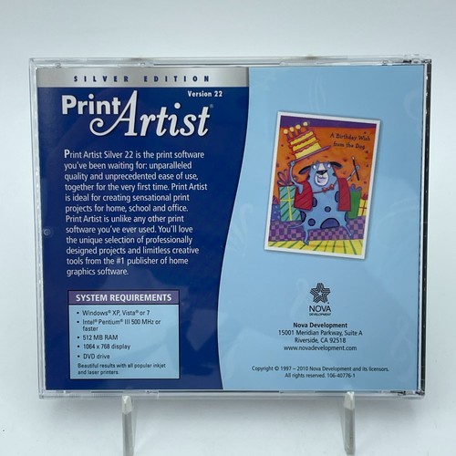 PRINT ARTIST Silver Edition Version 22 CD-ROM Nova Development Windows XP Vista - Picture 6 of 6