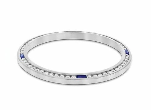 JUEGO DE BISEL DE ZAFIRO Y DIAMANTE NATURAL PARA ROLEX 36 MM DATEJUST CANAL 1,30 CT - Imagen 5 de 7