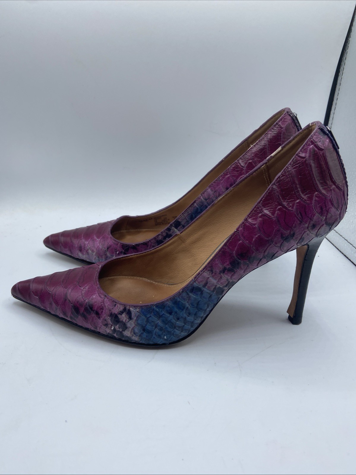 Coach Purple Pink Snake Skin Heels - Size 7B