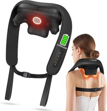 Neck and Shoulder Massager with Heat Cordless Shiatsu Neck Massager for Pain