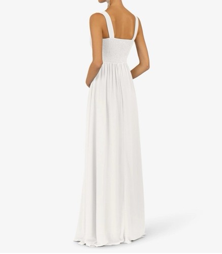 Kleid Hochzeit Weiß Gr 42 Breites Gerafftes Gummi Im Rücken - Bild 2 von 8