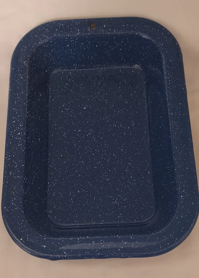 2 esmaltes salpicados azuis e brancos vintage 1 cinza acampamento/grelha - Imagem 4 de 4